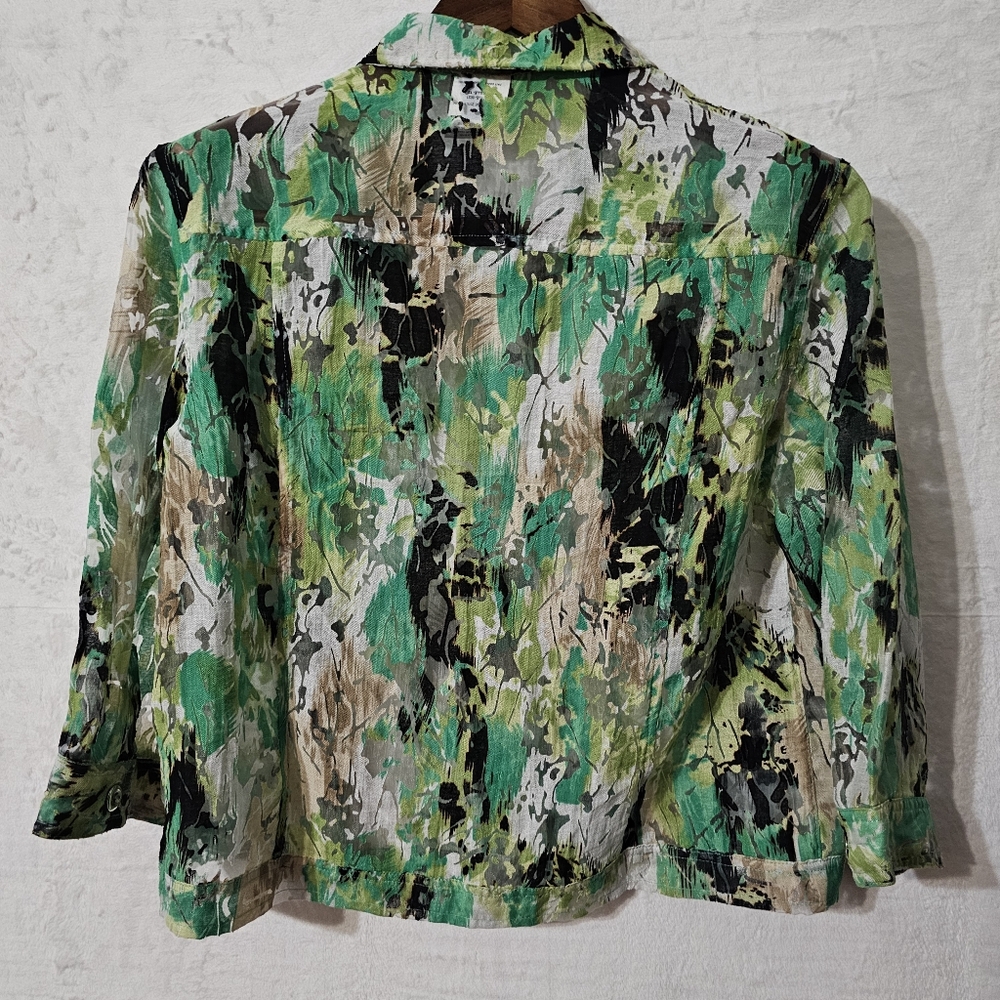Women's Artsy Basic Button Up Sheer Jacket Size 1… - image 2